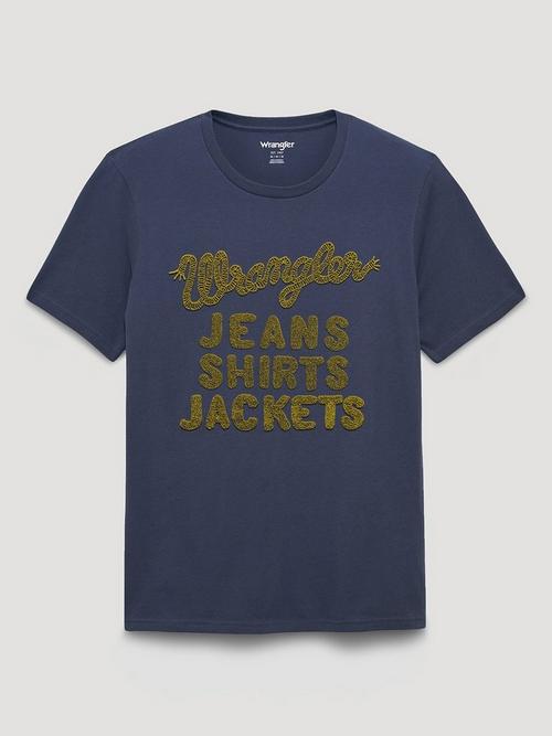 Laydown of Wrangler Logo Tee