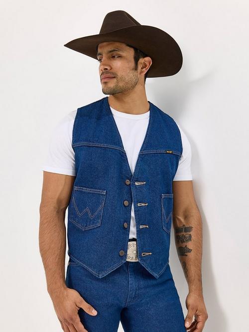 Man in Wrangler Denim Vest