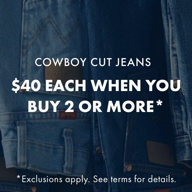 Cowboy Cut Jeans - $40 When You Buy 2 Or More* - Shop Now