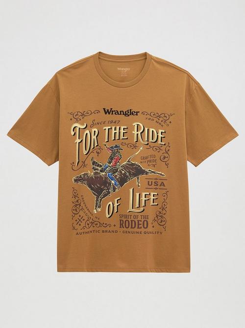 Lay down of bucking bronco tee
