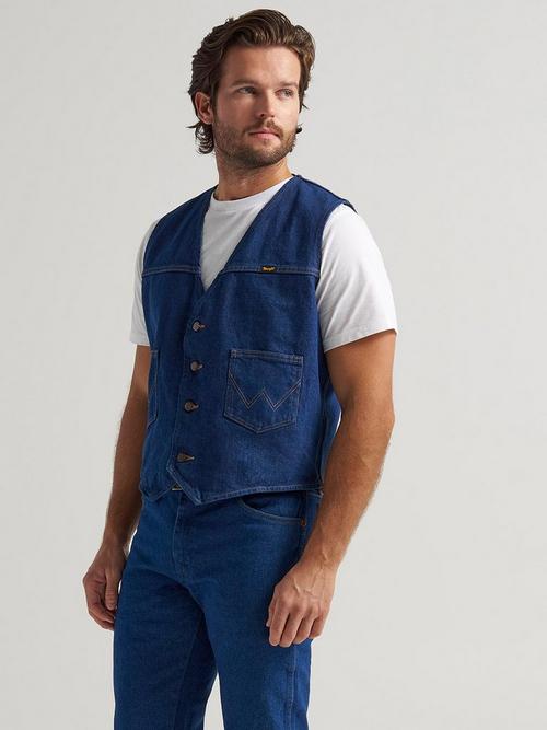 Man in Wrangler Denim Vest