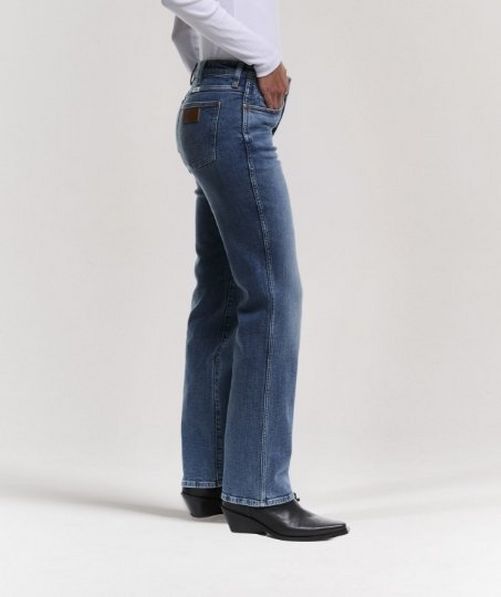 Jeans Donna Wrangler Lucy, Blu, Vestibilità Comoda, Gamba Dritta, Vita Alta. Taglia 10, Nuovi Con Etichette, Tessuto Elasticizzato.
