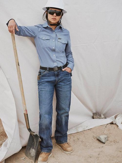 Women wearing Wrangler workwear jeans