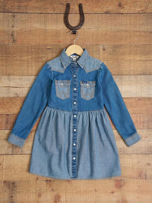 denim maxi dress for women Toddler Piper Pinstripe Denim Belted Dress, Toddler Pinstripe Denim Dress, Giggles LA 7y main image 1