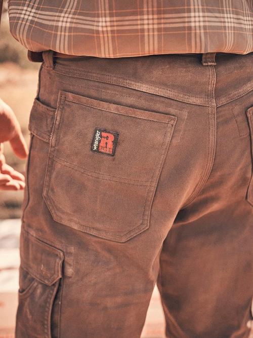 Photo of the back pocket of men's riggs work pants 