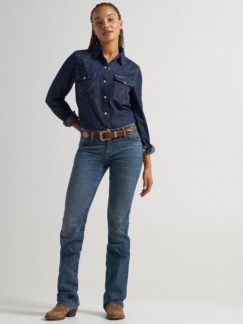Retro Mae Mide Rise Jean on Woman