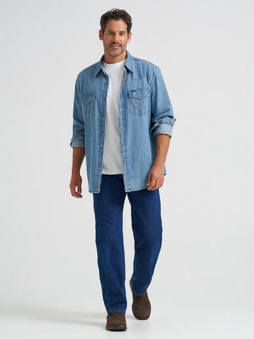 Man wearing Wrangler five star jeans