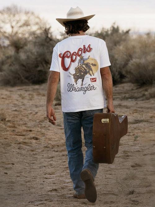 Man wearing a Wrangler X Coors Tee