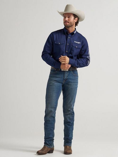 Man wearing Wrangler 20x jeans