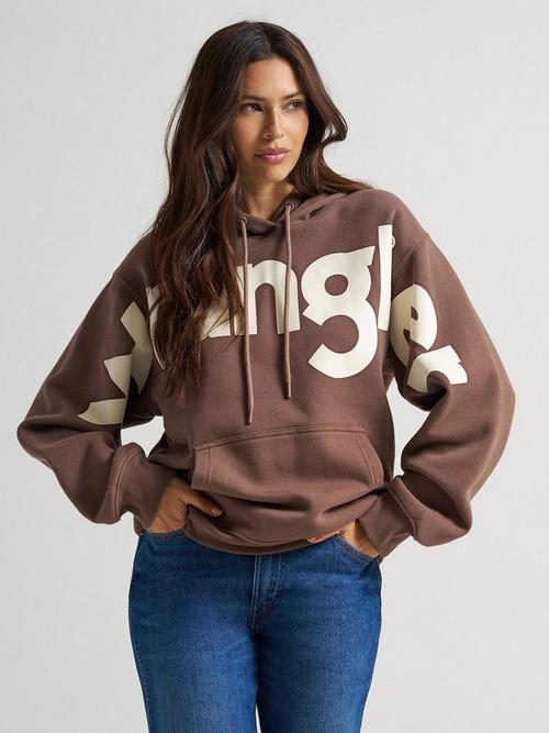 Women wearing wrangler sweatshirt